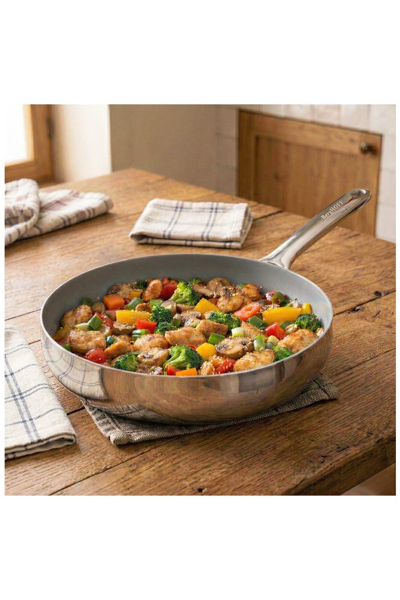 Belly Tri-Ply Stainless Steel Skillet, Alternate, color, STELLAR