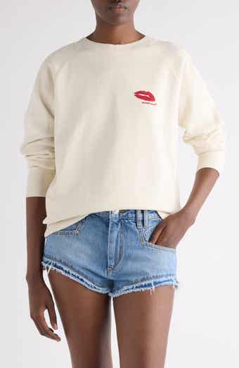 Millyny Lips Embroidered Fleece Sweatshirt