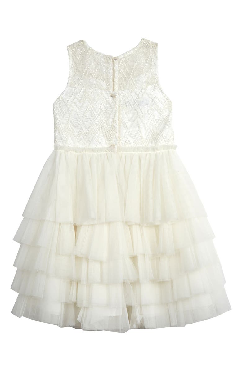 Badgley Mischka Collection Beaded Tulle Party Dress, Alternate, color,