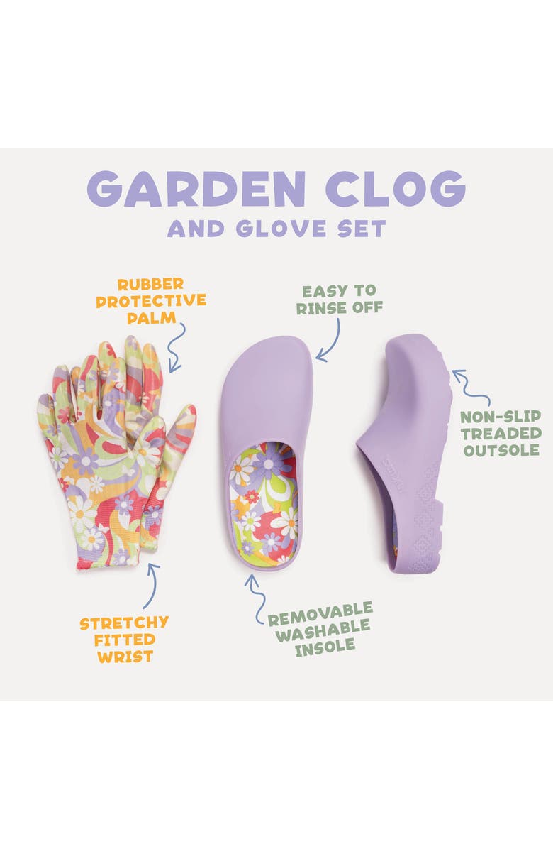MUK LUKS Garden Clog and Glove Set, Alternate, color, Sage Flower
