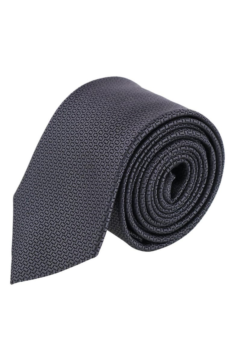 Trafalgar The Monte Bello Interlocked X-Long Silk Tie, Main, color, Black