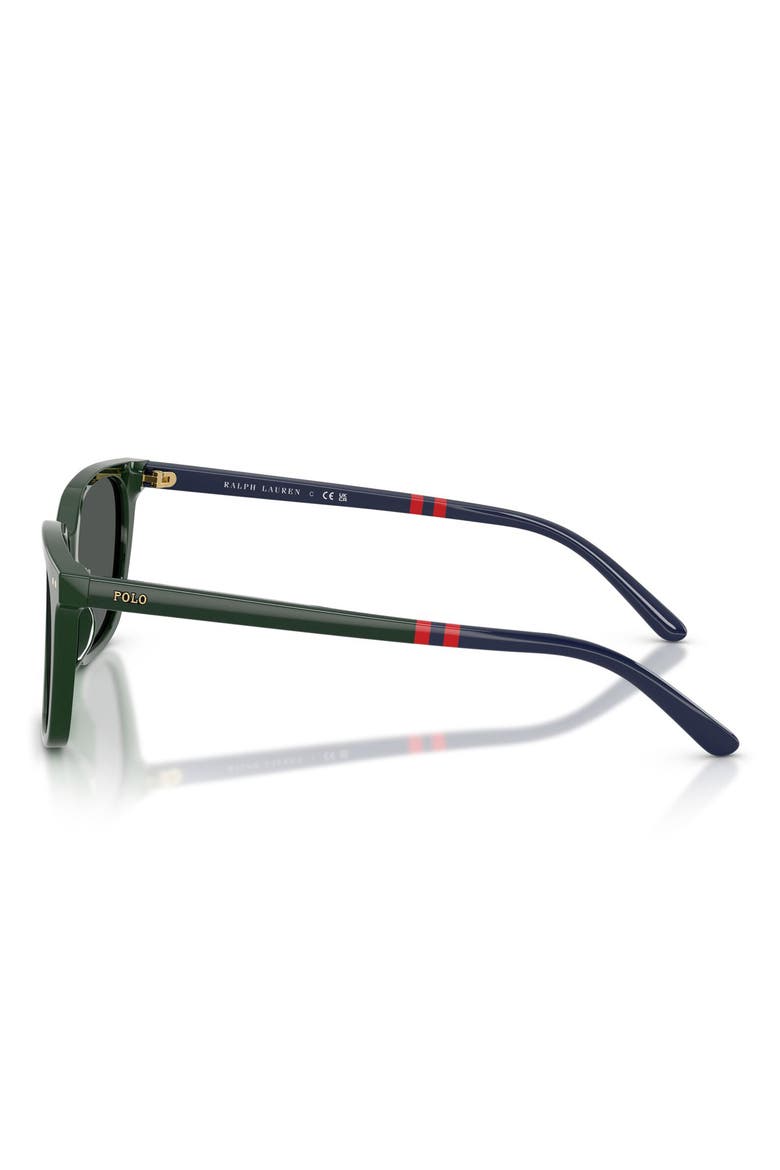 54mm Square Sunglasses, Alternate, color, SHINY GREEN / DARK GREY