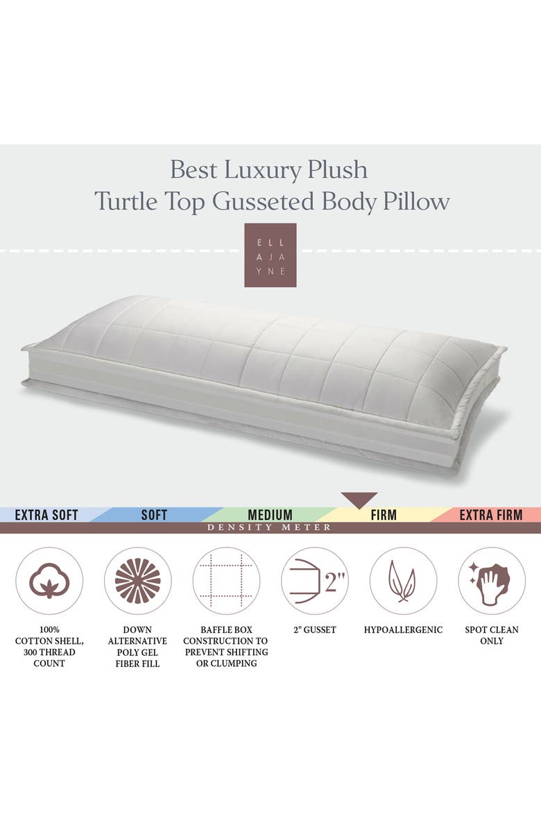 ELLA JAYNE HOME 4 Sided Gusset Pillow Shell Turtle Top Body Pillow - White, Alternate, color, White