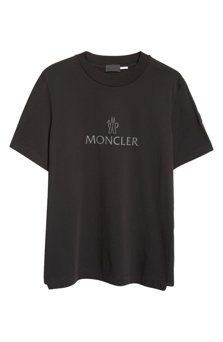 Moncler Logo Embellished T-Shirt, Alternate, color, Black