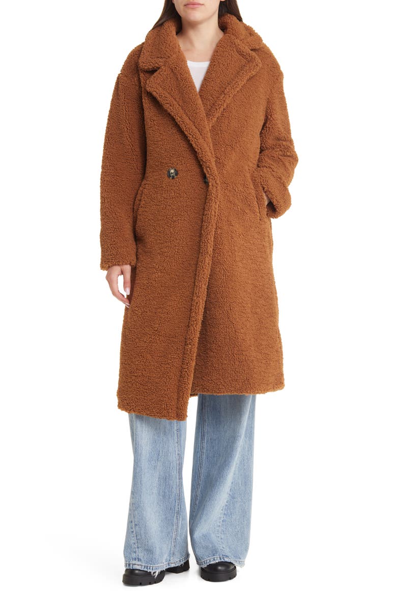 Anoushka Faux Fur Coat, Main, color, CAMEL