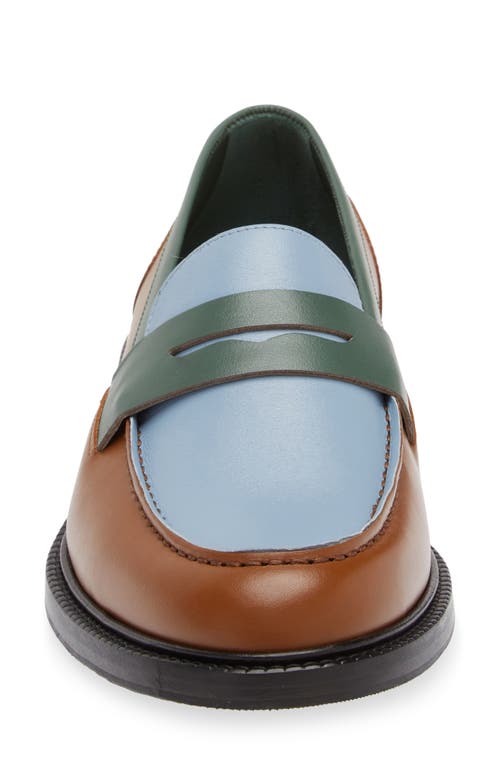 Vinny's Townee Tri-tone Penny Loafer In Blue