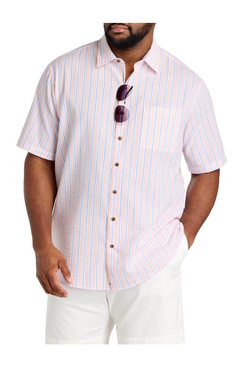 Big & Tall Seersucker Stripe Sport Shirt V2, Main, color, PINK