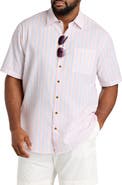 Oak Hill by DXL Big & Tall Seersucker Stripe Sport Shirt V2