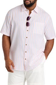 Oak Hill by DXL Big & Tall Seersucker Stripe Sport Shirt V2