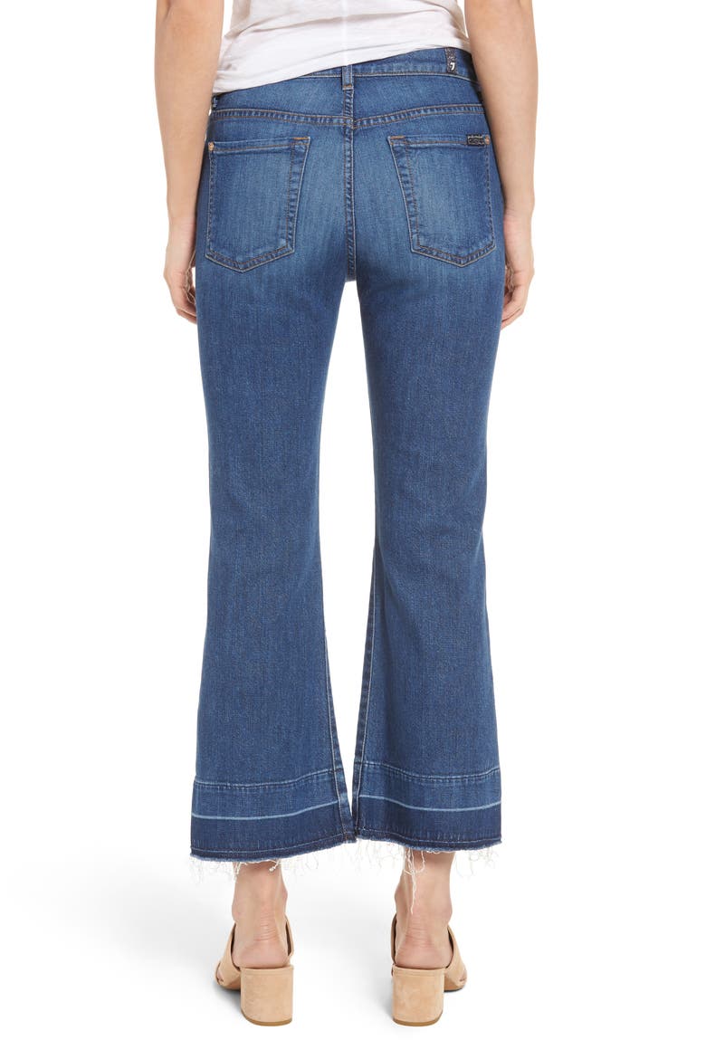 7 For All Mankind® Ali Split Hem Crop Flare Jeans, Alternate, color, SUNRISE- LXSR