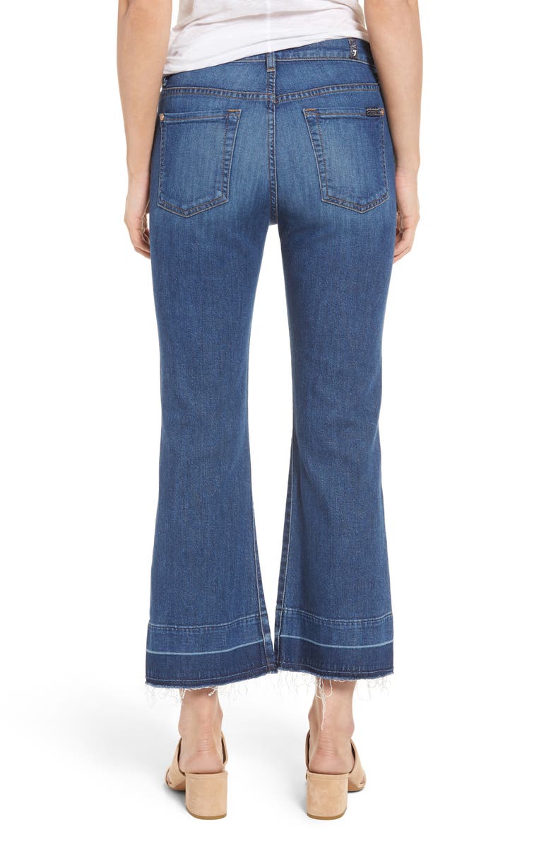 7 For All Mankind <sup>®</sup> Ali Split Hem Crop Flare Jeans, Alternate, color, 