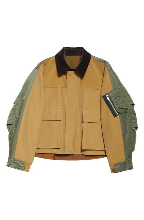 SACAI SACAI GROSGRAIN & TWILL BLOUSON JACKET