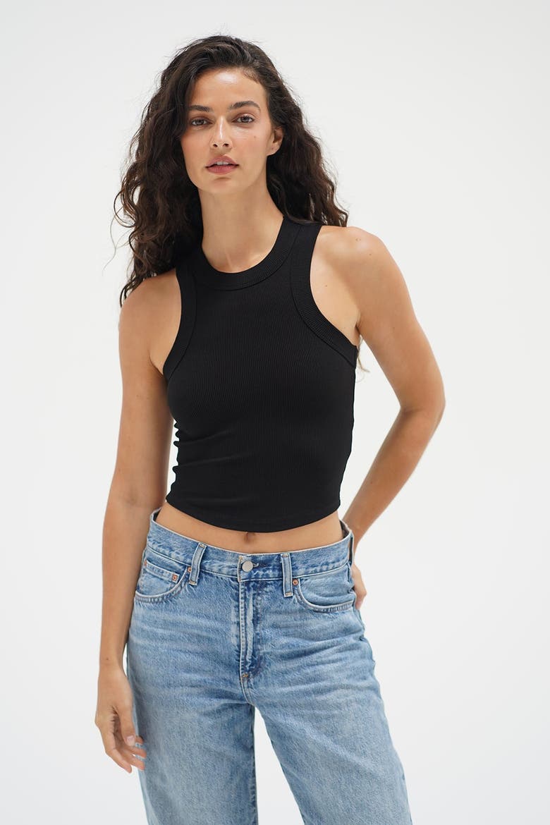Detra Ribbed Tank, Main, color, Black
