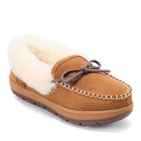 Fireside Gladstone Genuine Shearling Moccasin with Stitching (Women)