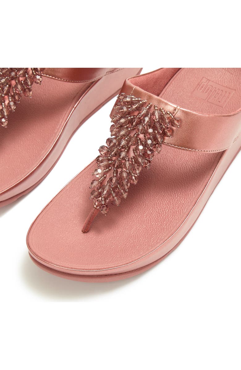 FitFlop Rumba Iridescen Bead Toe-Post, Alternate, color, Metallic Rust Rose