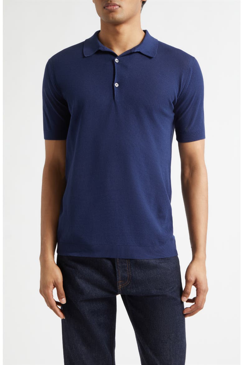 Roth Solid Sweater Polo, Main, color, FRENCH NAVY