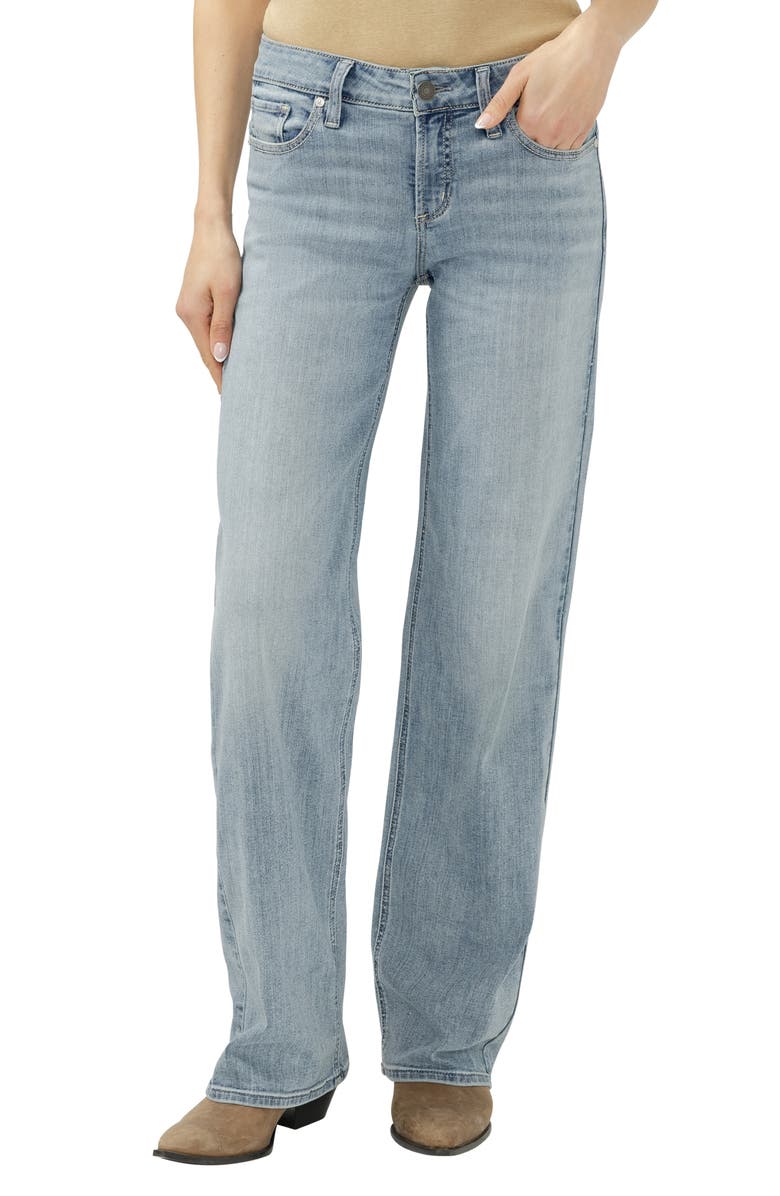Silver Jeans Co. Elyse Baggy Straight Leg Jeans, Main, color,