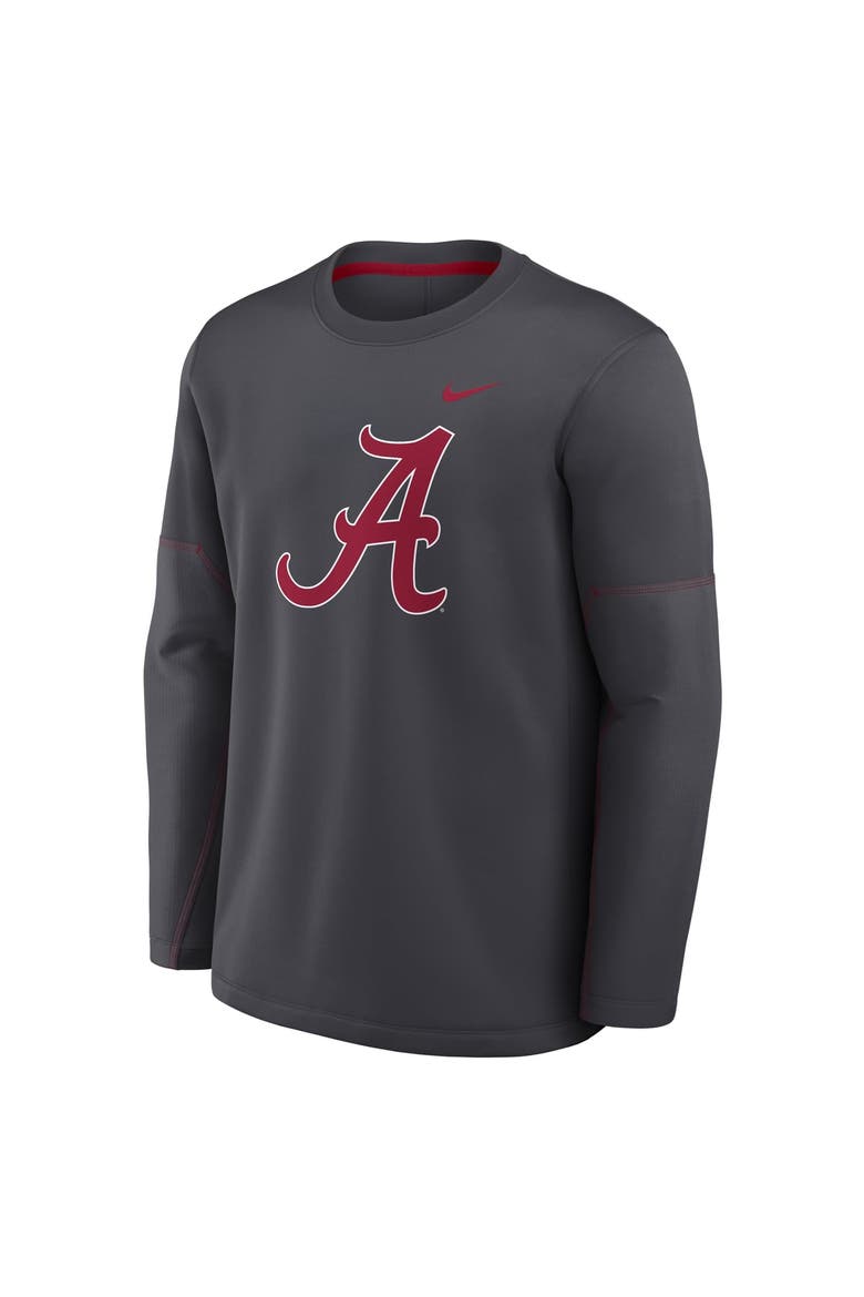 Men's Nike Anthracite Alabama Crimson Tide 2026 Sideline Coaches Therma-FIT Long Sleeve Top, Alternate, color, Anthracite