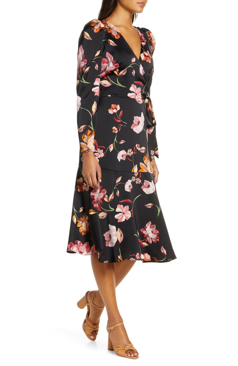 Maggy London Long Sleeve Faux Wrap Dress, Alternate, color, 