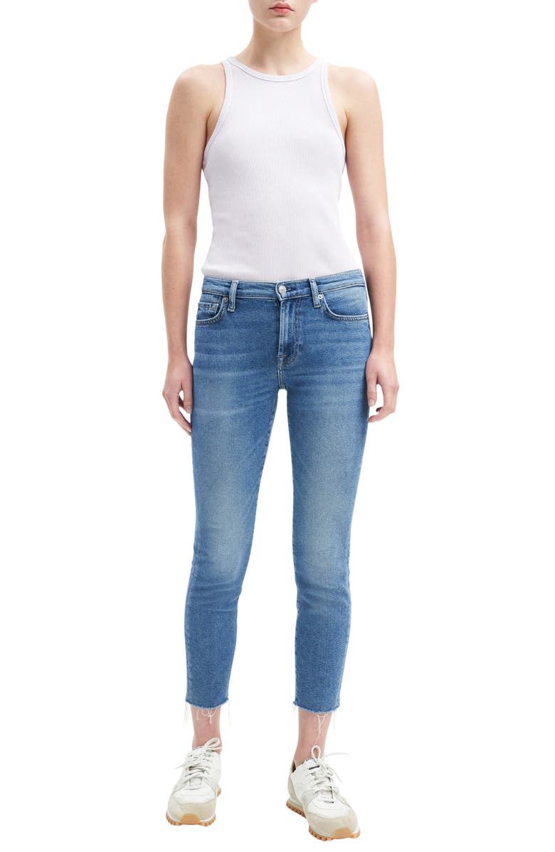 7 For All Mankind Roxanne Raw Hem Ankle Slim Jeans, Alternate, color, 