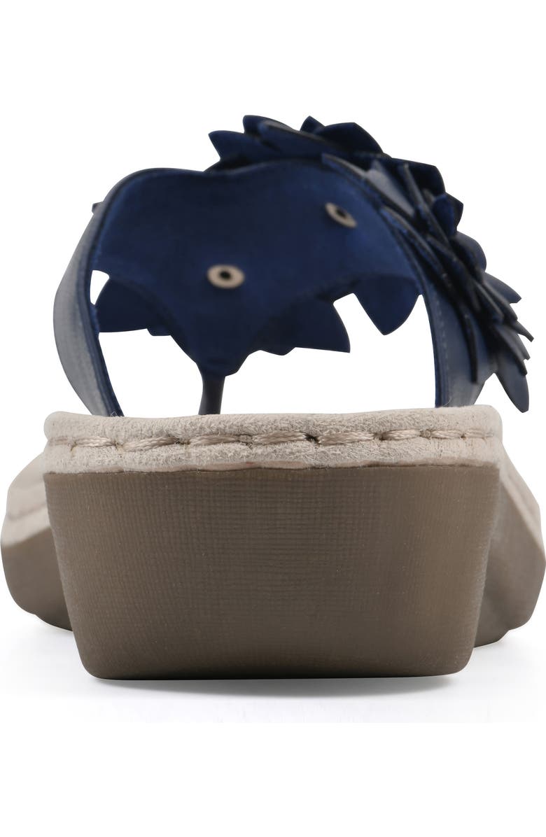 CLIFFS BY WHITE MOUNTAIN Content Wedge Sandal - Wide Width Available, Alternate, color, Navy Smooth
