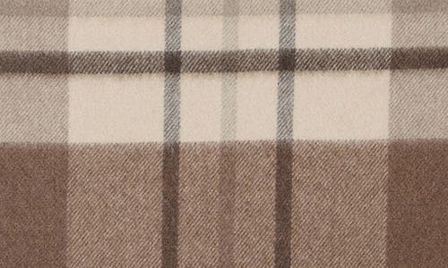 Mango Check Fringe Scarf In Khaki