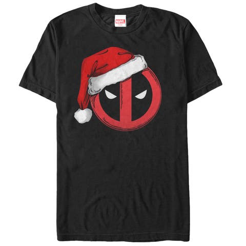 Men's Marvel Christmas Deadpool Santa Hat Graphic Tee