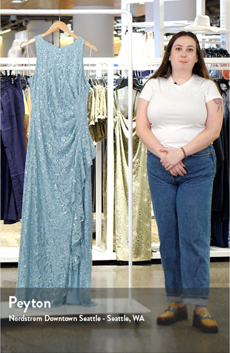 Ruffle Sequin Lace Gown, sales video thumbnail