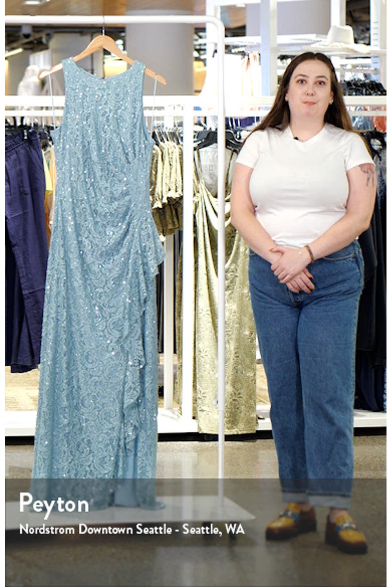 Ruffle Sequin Lace Gown video
