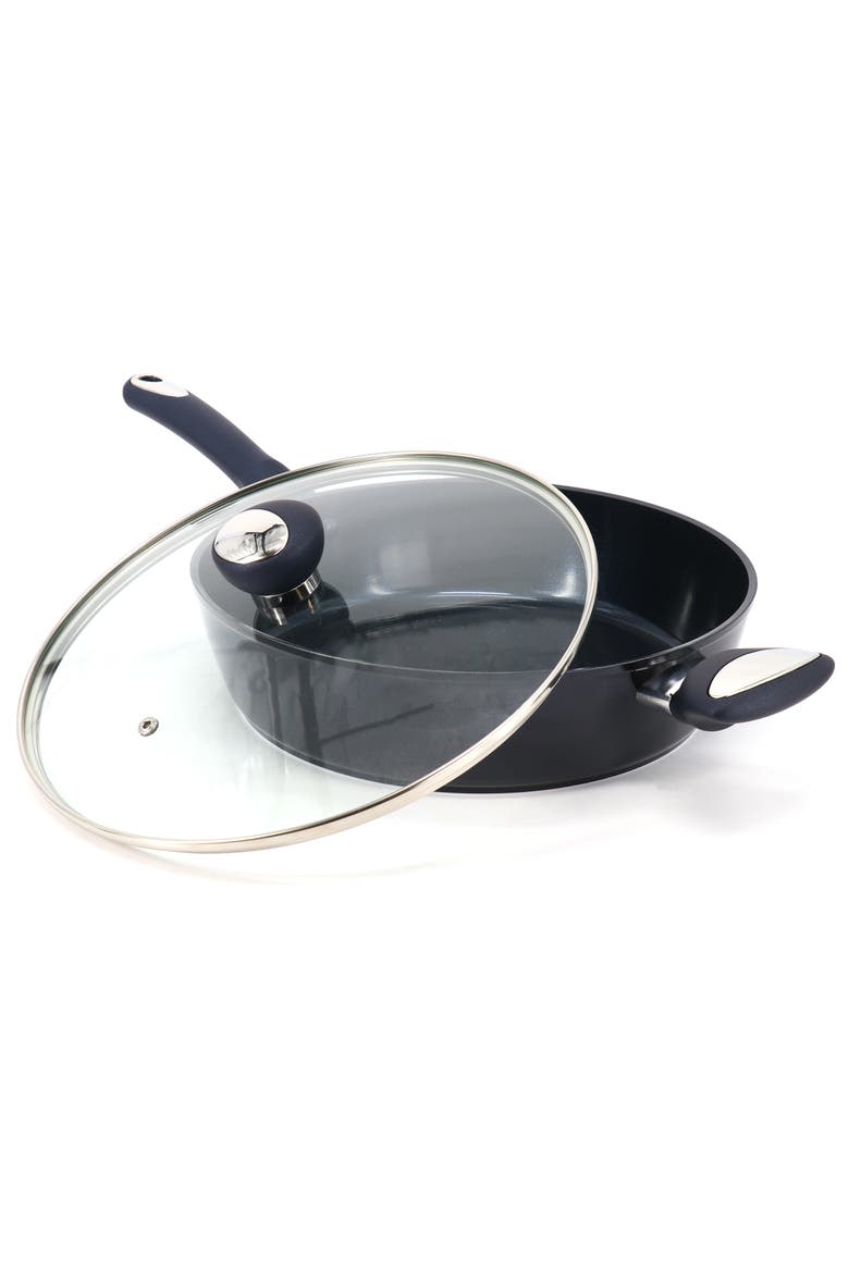 Hawke 3.9 Quart Ceramic Nonstick Aluminum Saute Pan with Lid, Alternate, color, Blue