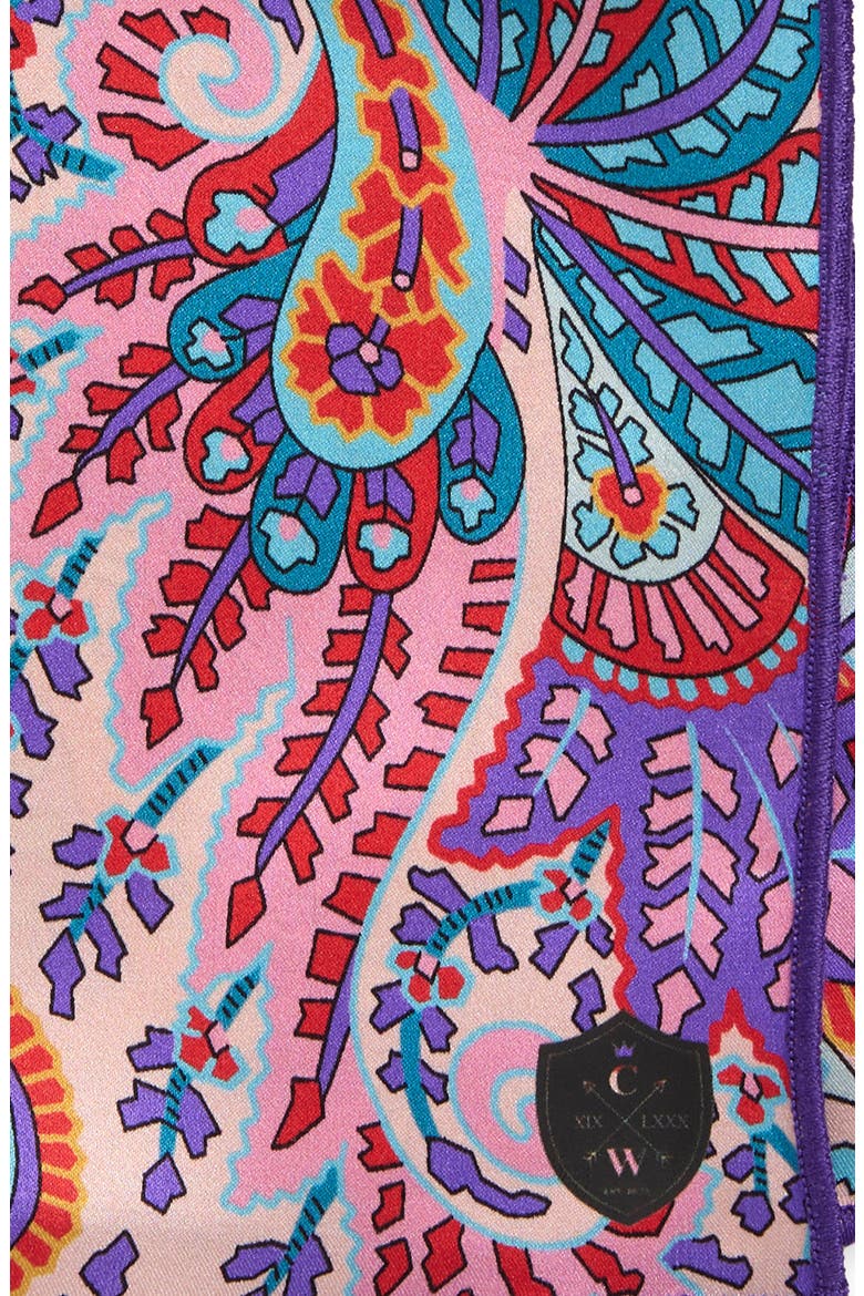 Lavender Paisley Silk Pocket Square, Alternate, color, PURPLE