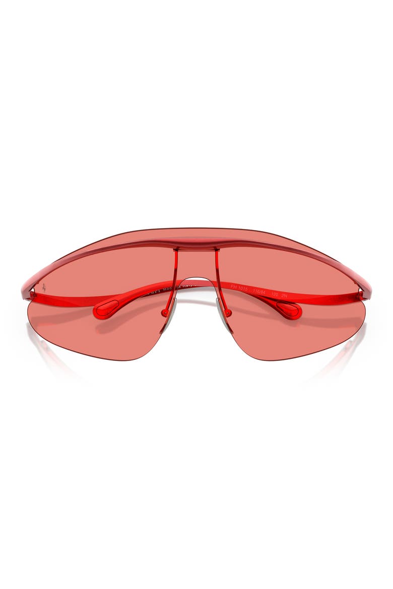 x Ferrari 140mm Wraparound Sunglasses, Alternate, color, RED / RED