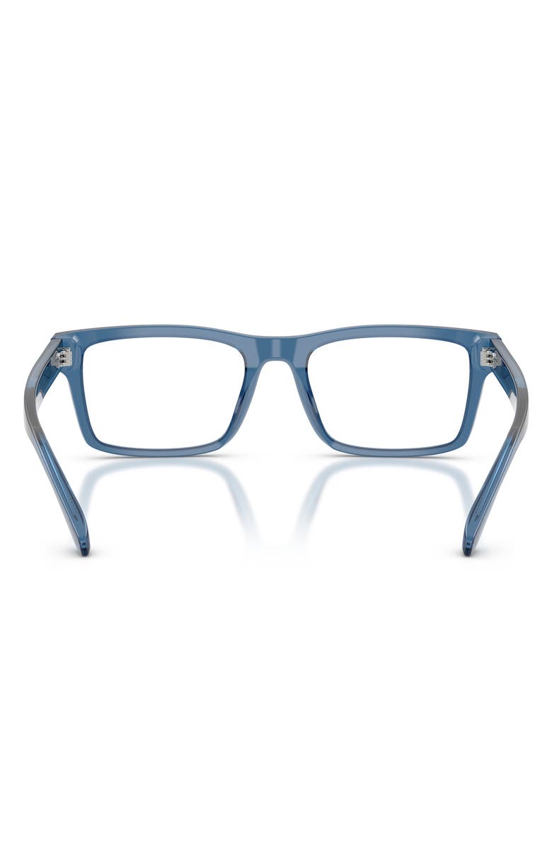 Emporio Armani 57mm Rectangle Optical Glasses, Alternate, color, Shiny Blue / Demo Lens
