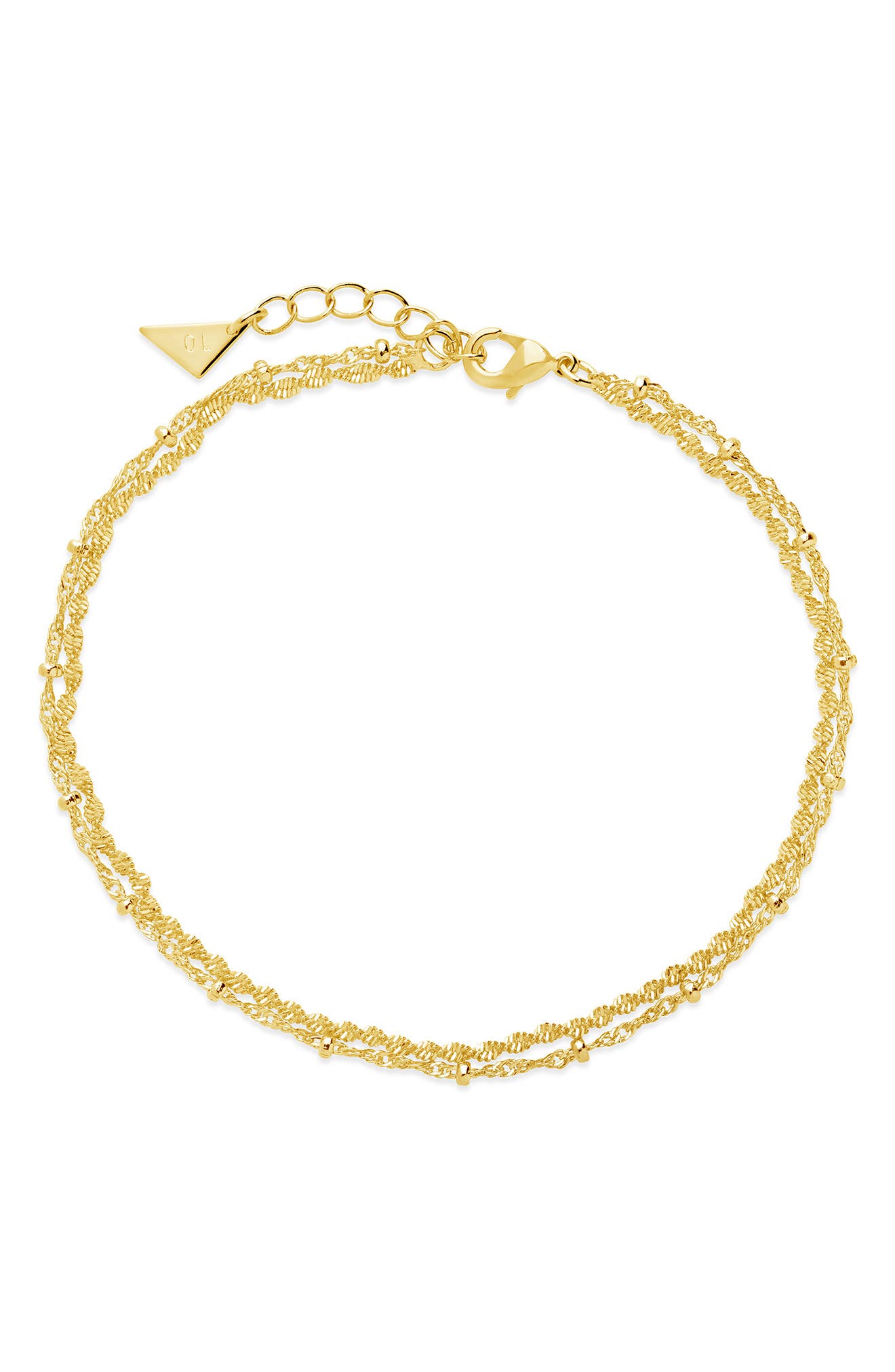 Sterling Forever Kyra Layered Chain Anklet