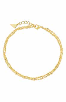 Sterling Forever Kyra Layered Chain Anklet