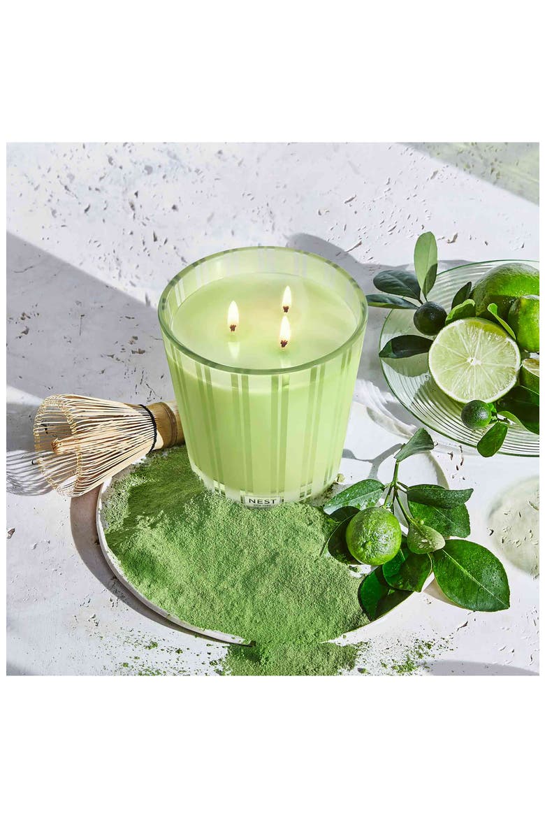 Lime Zest & Matcha Candle, Alternate, color, 3 WICK