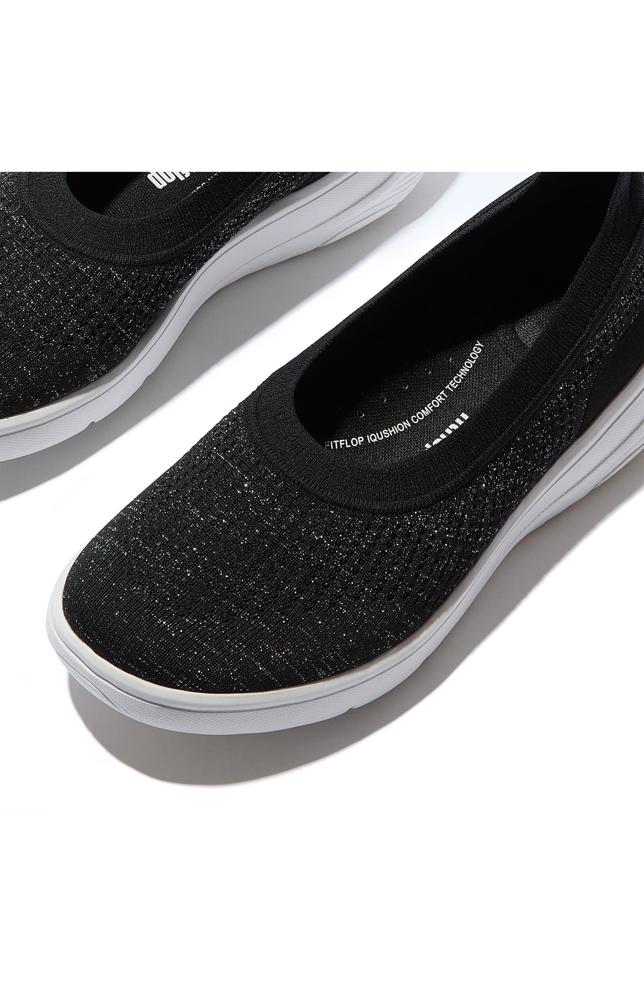 Super-Q Knit Ballet Flat, Alternate, color, BLACK/ SILVEREEN