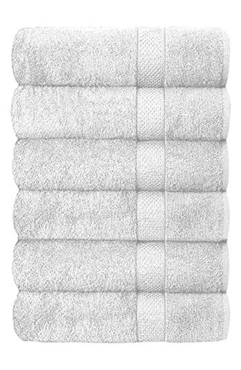 J&v Textiles J And V Textiles Set Of 6 Plush Towels In White
