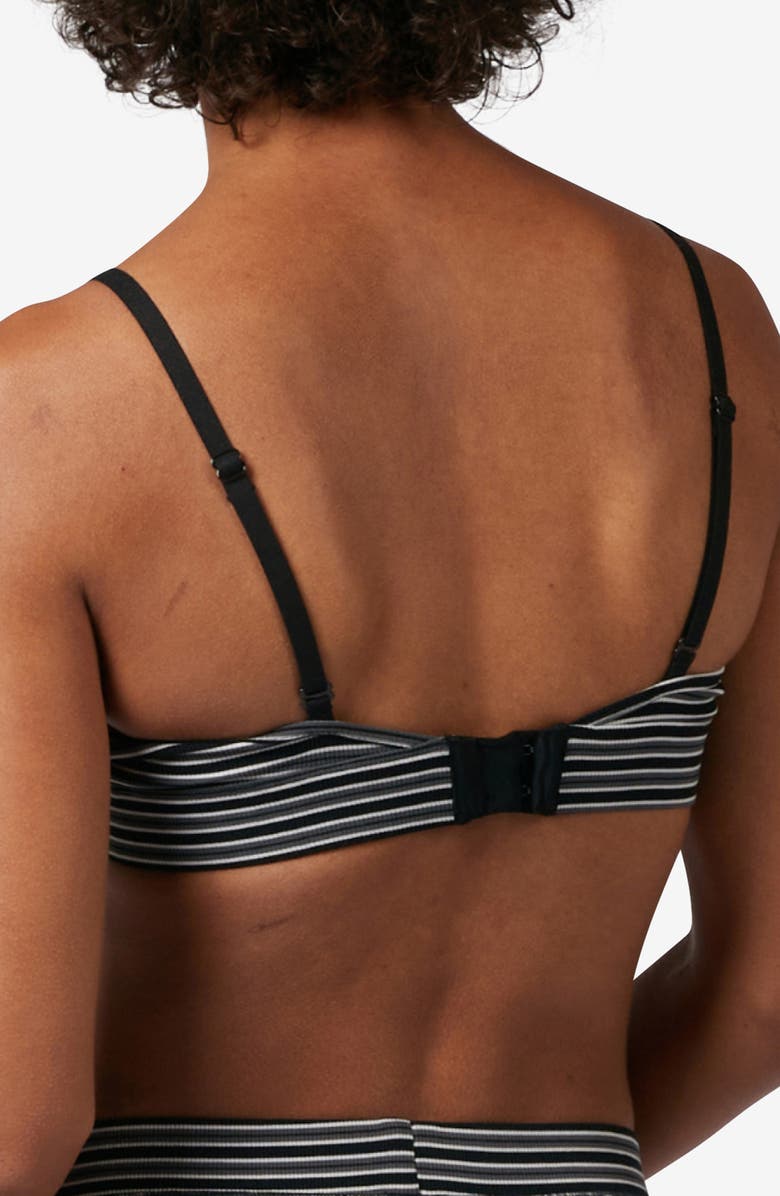 TomboyX Rib Triangle Bralette, Alternate, color, Icy Stripe