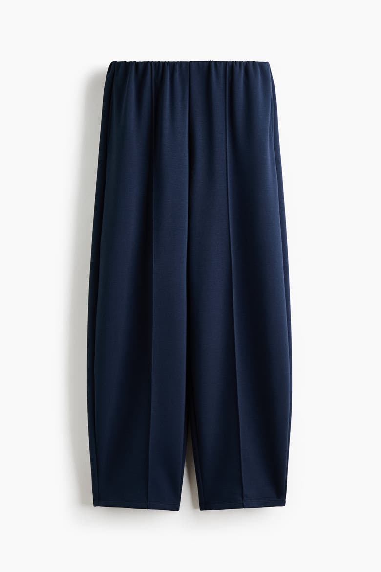 Viscose-blend Barrel-leg Pants, Alternate, color, Navy blue