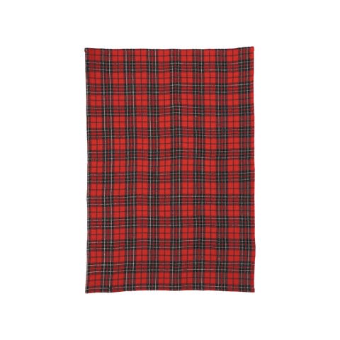 Red Black Plaid Woven Kitchen Towel