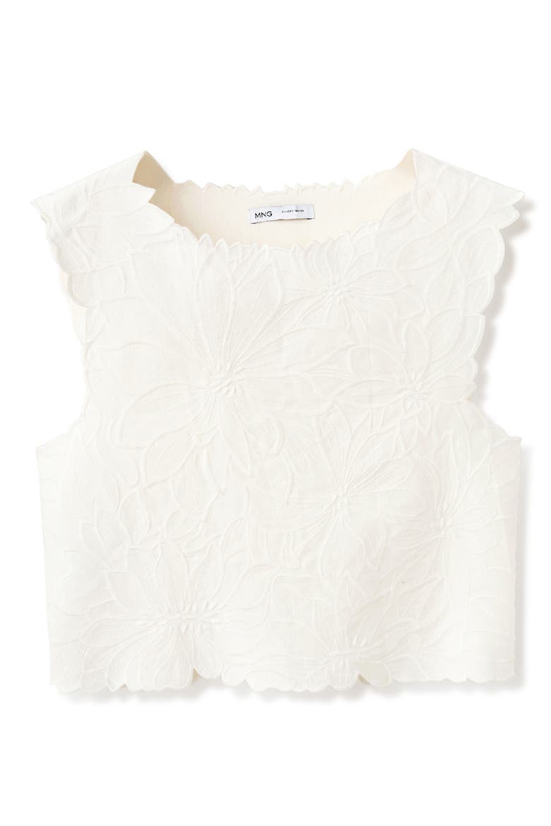 Floral Embroidered Cotton Blend Top, Alternate, color, OFF WHITE