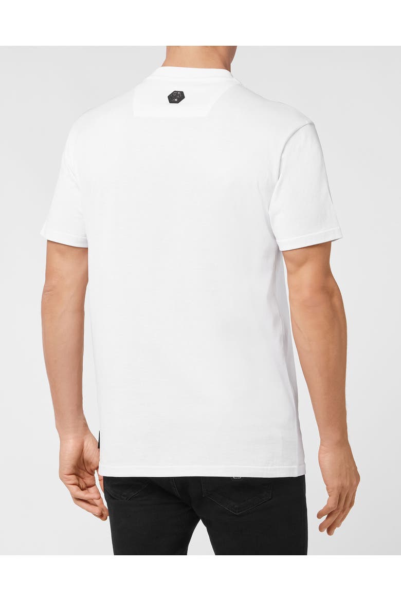 T-Shirt Round Neck Skull And Plein Unisex, Alternate, color, white