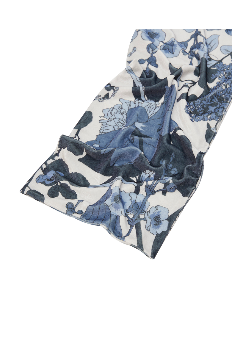 Deco Blooms Blue Tonal Velvet Scarf, Alternate, color, Blue