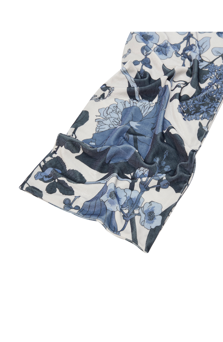 Fable England Deco Blooms Blue Tonal Velvet Scarf, Alternate, color, Blue