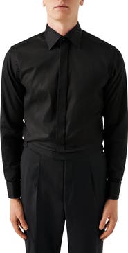 Eton Contemporary Fit Twill Fly Front Dress Shirt