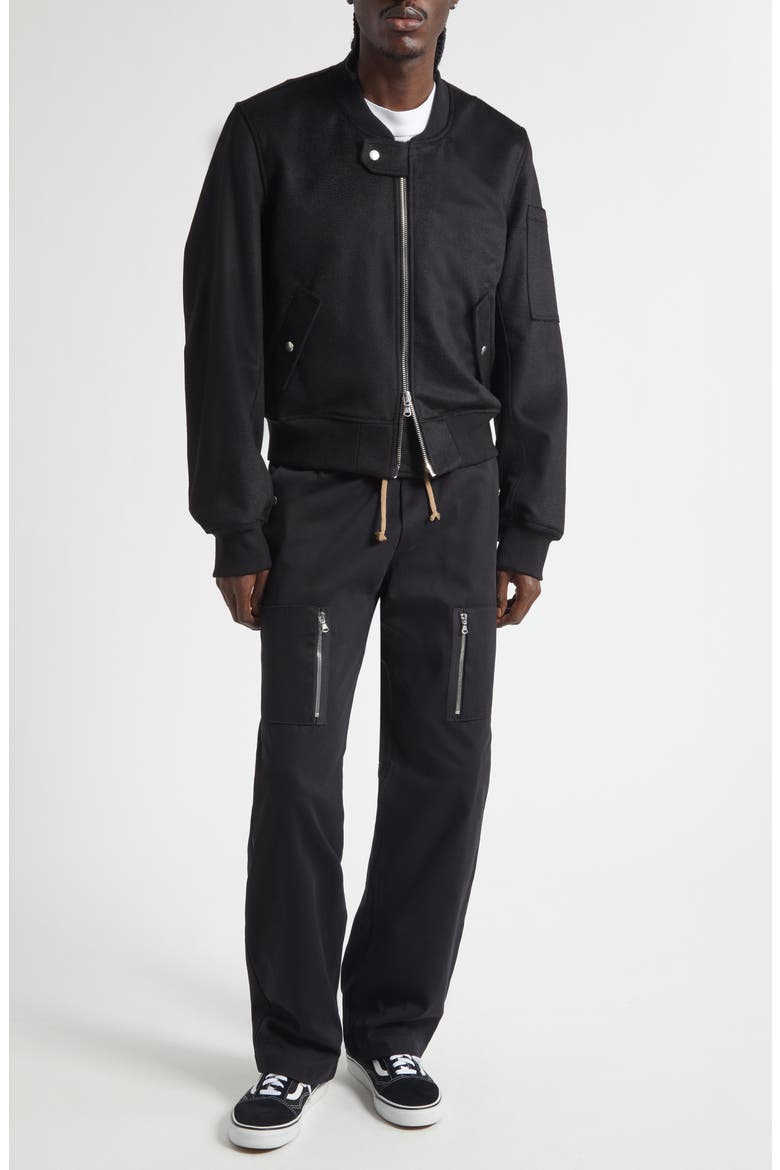 Breakdown Camel Hair Bomber Jacket, Alternate, color, BLACK