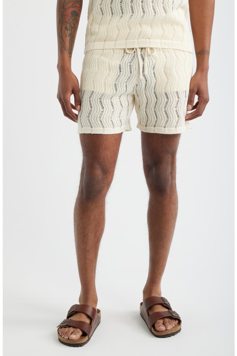 Oceanside Knit Drawstring Shorts, Main, color, BEIGE