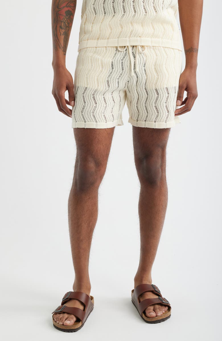MAVRANS Oceanside Knit Drawstring Shorts, Main, color, Beige