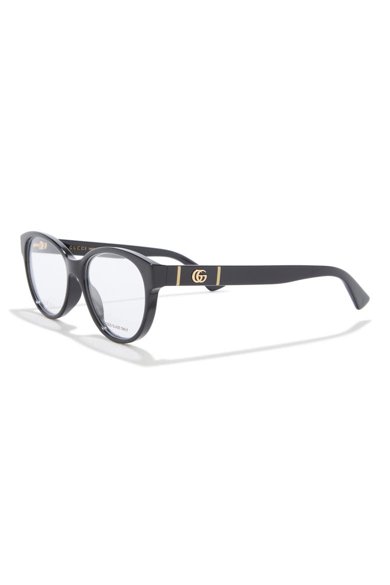 54mm Cat Eye Optical Glasses, Alternate, color, BLACK BLACK TRANSPARENT